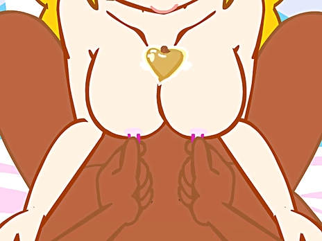 Peach titfucking cum-shot